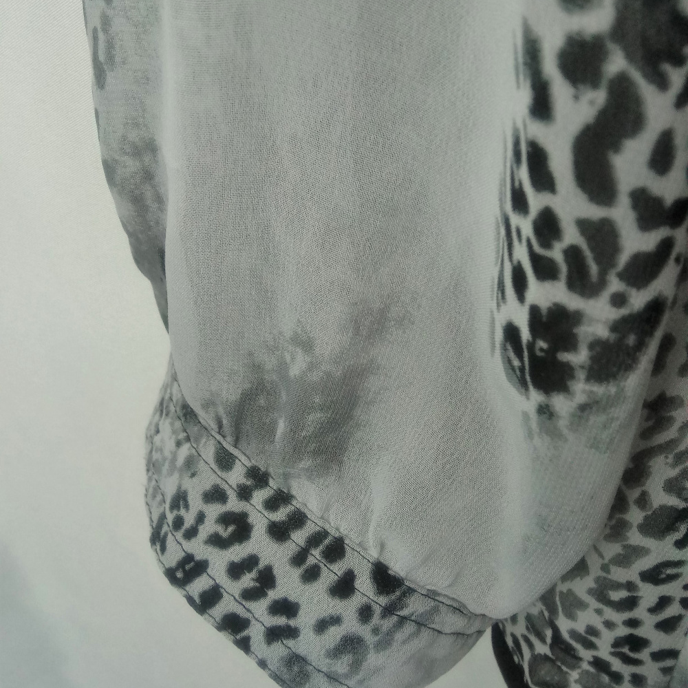 Vanity Sheer Leopard Print Button Down Blouse - image 6